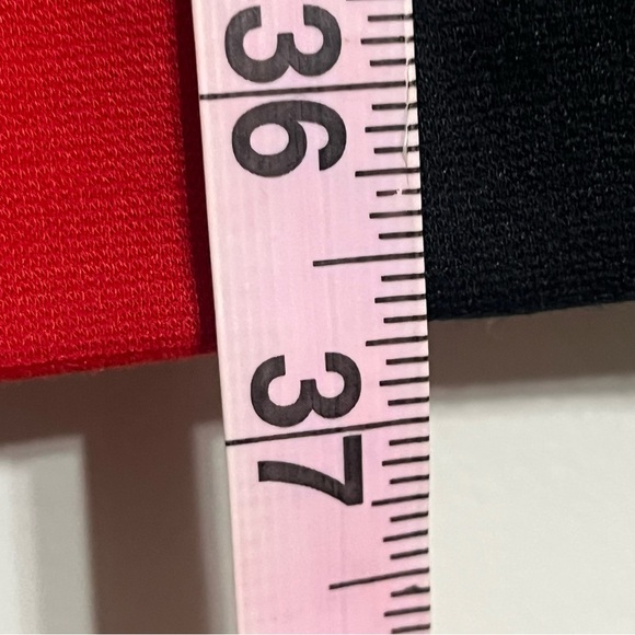 NWT Michael Kors Red/Black Colorblock Gold Studded Lined Sheath Dress Size 8 - Picture 10 of 12